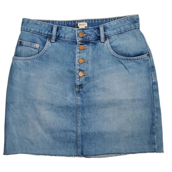 🎩🗝️ NWT $40 Roxy Denim Jean Skirt - Picture 1 of 3
